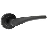 Frelan Hardware Nero Matt Black Vecta Door Handle on Rose JMB501