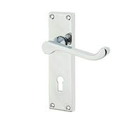 Frelan Hardware Victorian Scroll Door Handles Lever Lock - Polished Chrome JV10PC