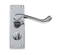 Frelan Hardware Victorian Scroll Door Handles Privacy - Polished Chrome JV11PRPC