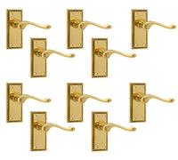 Frelan JG2 Georgian Brass Lever Latch Door Handles 112 x 48mm (10)