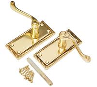 Frelan JG2 Georgian Brass Lever Latch Door Handles 112 x 48mm