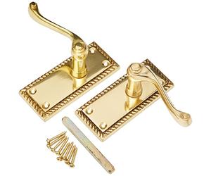 Frelan JG2 Georgian Brass Lever Latch Door Handles 112 x 48mm