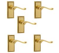 Frelan JG2 Georgian Brass Lever Latch Door Handles 112 x 48mm (5)