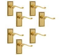 Frelan JG2 Georgian Brass Lever Latch Door Handles 112 x 48mm (7)