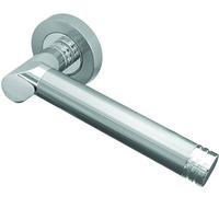 Frelan JV765 PCSC Octavia Door Handle Polished Chrome Satin Chrome Size (mm) : 50mm Rose - Silver