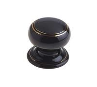 Frelan Pair of 62mm Black Porcelain/Ceramic Mortice Door Knobs
