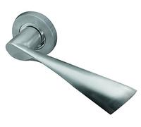 Frelan Twirl Lever On Round Rose - Satin Chrome Plate