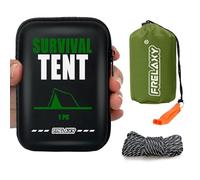Frelaxy Extra-Thick Emergency Tent, Compact Survival Tent with Whistle, Upgraded Paracord, Storage Pouch, and EVA Case, 2 Person Emergency Shelter for Backpacking, Hiking (Army Green - 1 Pack)