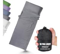 Frelaxy Ultralight Sleeping Bag Liner - Lighter & Compact, 3 Sizes Travel Sheets & Adult Sleep Sack, Comfy Breathable & Silky Soft for Backpacking, Hotel, Camping, Hostels (Gray, 27.5in x 84.6")