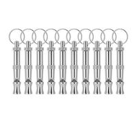 FRELEAN 10PCS Adjustable Dog Whistle Trainer | Stainless Steel with Sound Waves | Skilled Pet Training Supplies for Dogs/Puppies/Outdoor Activities | Keychain Included