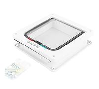 FRELEAN 4 - Way Lockable Pet Door | M Size Cat Flap for Small Dogs | Weatherproof Double Flap Design | Easy DIY Installation for Interior/Exterior Walls
