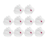 FRELEAN Finger Dog Grooming Brush | Rabbit Shaped Pet Shampoo Brush/Soothing Massage Comb | Glove Style Bathing Care Tool for Dogs/Cats | 10Pcs Set, Soft PP Material
