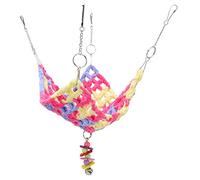 FRELEAN HAMSTER WEAVE HAMMOCK SOFT MULTIFUNCTIONAL HANGING CHINCHILLA PARROT CAGE GEAR YELLOW PINK PURPLE (25 * 25CM)