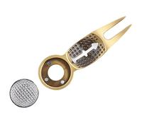 FRELEAN Multi Function Aluminum Alloy Golf Divot Tool Green Lawn Repair Fork Ball Marker