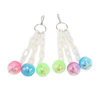 FRELEAN Parrot Hanging Ball Toys | Bright Plastic Chew Toys with Hooks | Crashing Sound for Anxiety Relief | Safe Bird Toys for Parakeet/Cockatiel/Budgie | 2 - Pack Bird - Safe Balls