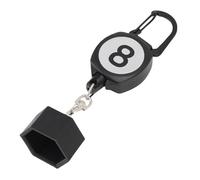 FRELEAN Soporte de tiza de billar ABS portátil para tiza de piscina con hebilla de cuerda retráctil para accesorios de billar Diseño de llavero Material ABS duradero Compatibilidad (Hexagon)