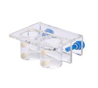 FRELEAN Transparent Acrylic Water Tube Holder | Fish Tank Pipe Fixture for Aquarium/Processing Tank | Secure 2.5cm Tubes with Screws | Sturdy Organizer for Water Change & Storage (Double Hole)