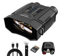Frelisty Night Vision Goggles for Adults, Digital Binoculars with Camera | 4000mAh Battery, 7-Level IR, 8X Digital Zoom, 32GB Card, Night Vision Binoculars, Camping Gear, Gifts for Men Dad Husband Him