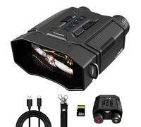 Frelisty Night Vision Goggles for Adults, Night Vision Binoculars with 7-Level IR, 8X Digital Zoom, 4000mAh Battery, 32GB Card, Gifts for Men Husband Boyfriend Him, Hunting Camping Security(Black)