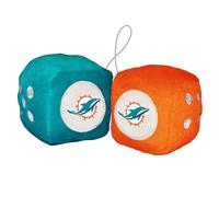 Fremont Die Co NFL Miami Dolphins Fuzzy Dice, 3", Team Colors