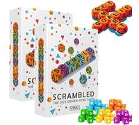 Frenaki Scrambled Dice Word Game - Fast-Paced Family Board Game for 1-5 Players | Educational Vocabulary Builder with 12 Letter Dice | Brain Exercise for Parties & Game Nights (2Pcs)