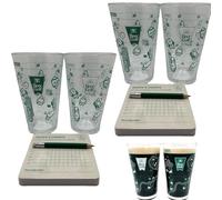 Frenaki The 9 Hole Golf Course on a Beer Glass - Funny Game Set with 2 Pint Glasses16oz, Scorecard Coasters & Pencil | Unique Gift for Men & Drink Lovers (2Set(4pcs+Card))