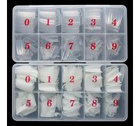 French Acrylic False Nail Tips, 1000PCS Fake Nail Shape Artificial False Nails Tips 10 Sizes with Case for Nail Art Salons...