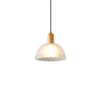 French Aesthetic Flower Chandelier, Luxury Glass Creative V-intage E27 Rubber Wood Hanging Light Fixture, Retro Ceiling Farmhouse Kitchen Island Rural Pendant Lamp For Dining Room Bedroom L,Hang
