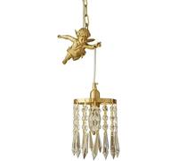 French All-Copper Angel Chandelier E27 1 Light Luxury Brass Crystal Decoration Hanging Light Bar Cafe Bar Bedroom Porch Hanging Lamp,Led Ceiling Pendant Lamp Made in China