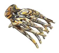 French Amie Bear Paw Small 2 ¾” Cellulose Acetate Handmade Non Slip Flexible Hair Claw Clip for Thin Hair Yoga Jaw Brill Beak Alligator Women Hair Accessories, Made in France (Onyx Silver Grey)