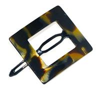 French Amie Golden Caramel Small Squared Handmade Celluloid Acetate Metal Free French Hair Slides Clips for Women Tige Boule Metal Clasp Handmade Girls Side Slide-in Barrette Clip Women Hair