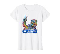French Antilles St. Barth Souvenir/St. Barth Value Graphic T-Shirt, Women, White, L