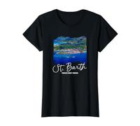 French Antilles St. Barth Value Graphic T-Shirt, Women, Black, XS
