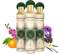 French Arabian Perfumes Areeba Air Freshener 300ml Pack of 3 - Premium Home Fragrance Spray with Orchid, Heliotrope, Tangerine, Tropical Fruits, Vanilla, Musk & Sandalwood