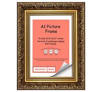 French Baroque Style Ornate swept Antique style Picture/Photo/Poster frame with Perspex Sheet - Moulding 58mm wide and 38mm Deep - Gold A1