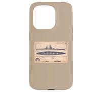 French Battleship Richelieu BB-15 WW2 Recognition Diagram Case for iPhone 15 Pro