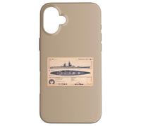 French Battleship Richelieu BB-15 WW2 Recognition Diagram Case for iPhone 16 Plus