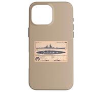 French Battleship Richelieu BB-15 WW2 Recognition Diagram Case for iPhone 16 Pro Max