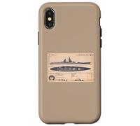 French Battleship Richelieu BB-15 WW2 Recognition Diagram Case for iPhone X/XS