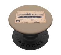 French Battleship Richelieu BB-15 WW2 Recognition Diagram PopSockets Adhesive PopGrip