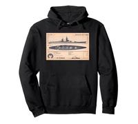 French Battleship Richelieu BB-15 WW2 Recognition Diagram Pullover Hoodie