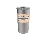 French Battleship Richelieu BB-15 WW2 Recognition Diagram Stainless Steel Insulated Tumbler