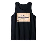 French Battleship Richelieu BB-15 WW2 Recognition Diagram Tank Top