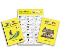 French Beginner Starter Pack for Kids & Adults - Workbook, Verb Book & 99 Home Vocabulary Stickers - Fun Visual Sentence Building Kit