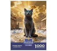 French Blue Cat 1000-Piece Jigsaw Puzzle for Adults Educational Games Fun, Challenging & Brainteasing Games for Adults And Kids Age 12 Years Up Decoration Puzzle 38x26cm/1000pcs
