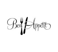 French Bon Appétit Quote Wall Decals Kitchen Decoration Enjoy Your Meal Quotes Restaurant Vinyl Wall Sticker Removable Small - 17x42cm