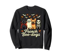 French Boo Dogs Funny French Bulldog Halloween Costume Art Sweatshirt