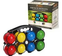 French Boules Set 8x Plastic Bocce Balls, 1x Jack & 1x Carry Case - Water Filled Petanque Boules Set for Garden Game, Beach, Camping & Outdoor - Lawn Bowls Game for Family Fun