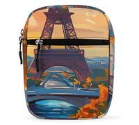 French Bread Wine Bottle Eiffels Tower Mini Crossbody Bag Unisex Anti-Theft Side Shoulder Bags Travel Small Messenger Bag
