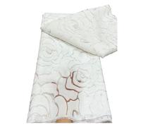 French Brocade Jacquard Tulle Lace Fabric African Gilding Satin for Women Wedding Dress Sew 5yard(2)